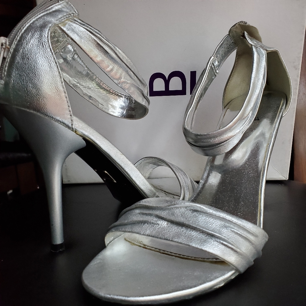 Baker's Silver Stappy Heels